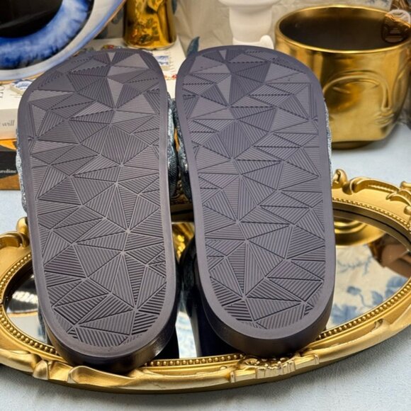 🆕 KURT GEIGER LONDON 🧿 NWOB Blue Denim Meena Eagle Slides, Sz EU 41 US10 - Picture 11 of 12